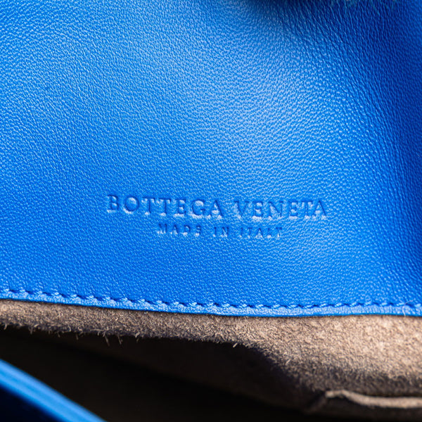ボッテガヴェネタ イントレチャート ハンドバッグ ブルー レザー レディース BOTTEGAVENETA 【中古】