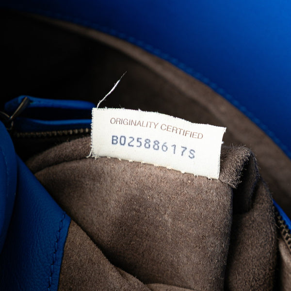 ボッテガヴェネタ イントレチャート ハンドバッグ ブルー レザー レディース BOTTEGAVENETA 【中古】