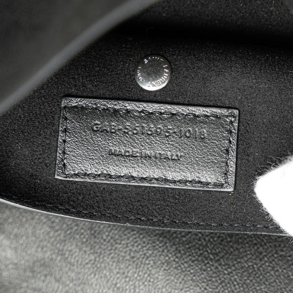 サンローラン テディトート トートバッグ 551595 ホワイト ブラック キャンバス レザー レディース SAINT LAURENT 【中古】