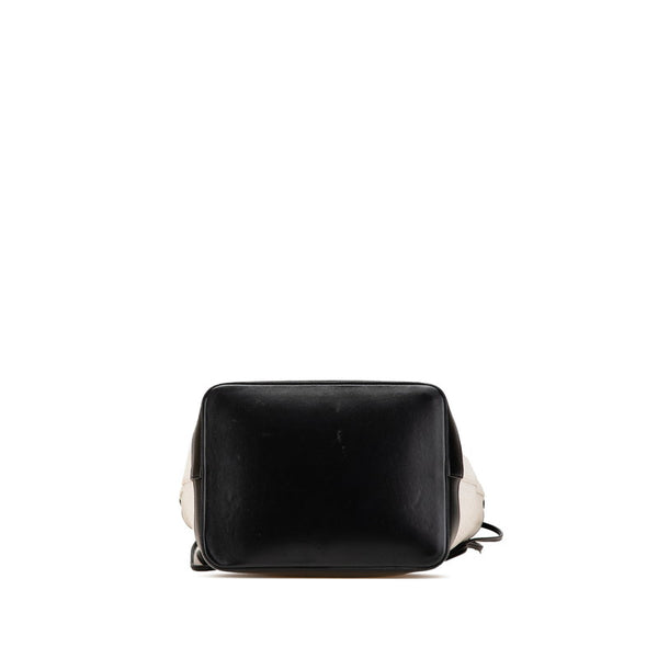 サンローラン テディトート トートバッグ 551595 ホワイト ブラック キャンバス レザー レディース SAINT LAURENT 【中古】