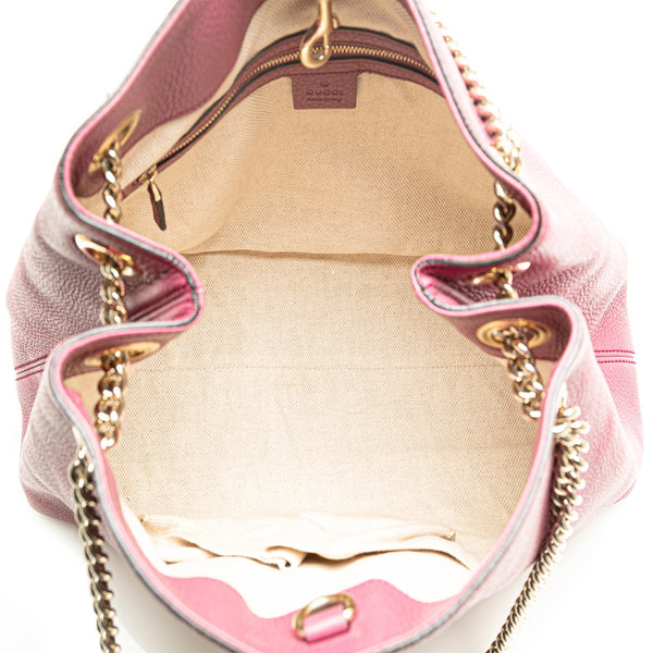 グッチ インターロッキングG ソーホー チェーン ショルダーバッグ 308982 ピンク レザー レディース GUCCI 【中古】