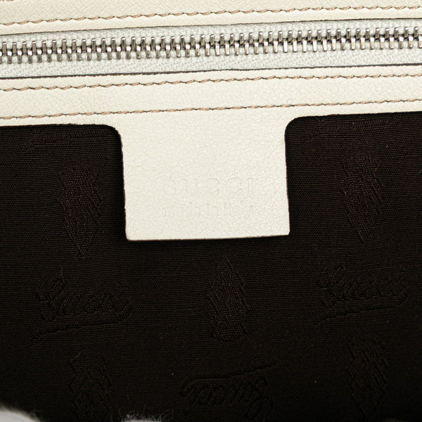 グッチ GGキャンバス シェリーライン トートバッグ 232970 ベージュ ホワイト キャンバス レザー レディース GUCCI 【中古】