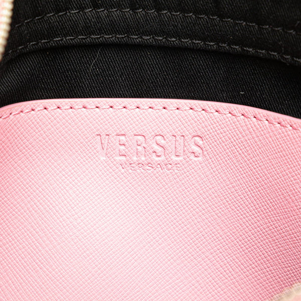 ヴェルサーチェ ライオン 斜め掛け ショルダーバッグ ピンク レザー レディース VERSACE 【中古】