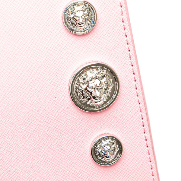 ヴェルサーチェ ライオン 斜め掛け ショルダーバッグ ピンク レザー レディース VERSACE 【中古】