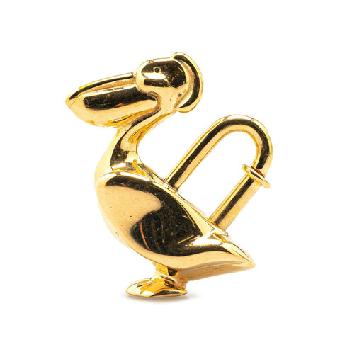 エルメス ペリカン カデナ バッグチャーム ゴールド メッキ レディース HERMES 【中古】