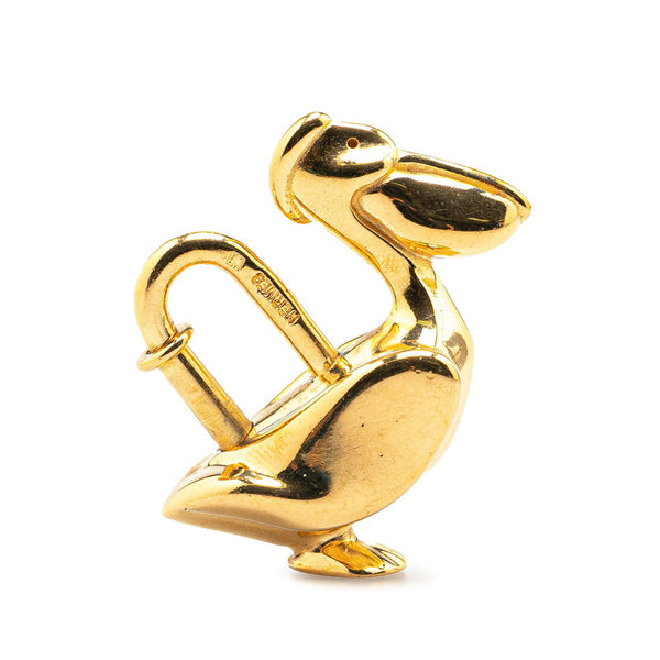 エルメス ペリカン カデナ バッグチャーム ゴールド メッキ レディース HERMES 【中古】