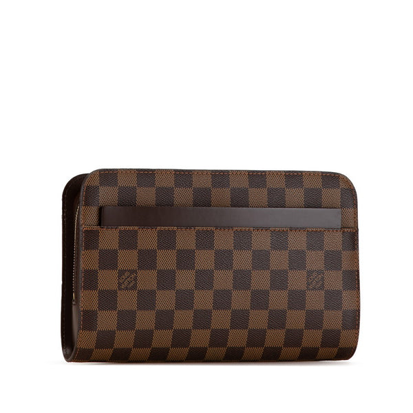 ルイ ヴィトン ダミエ サンルイ セカンドバッグ クラッチバッグ N51993 ブラウン PVC レザー メンズ LOUIS VUITTON 【中古】