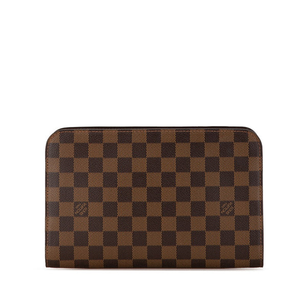 ルイ ヴィトン ダミエ サンルイ セカンドバッグ クラッチバッグ N51993 ブラウン PVC レザー メンズ LOUIS VUITTON 【中古】