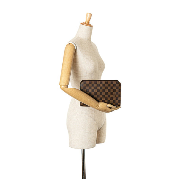 ルイ ヴィトン ダミエ サンルイ セカンドバッグ クラッチバッグ N51993 ブラウン PVC レザー メンズ LOUIS VUITTON 【中古】