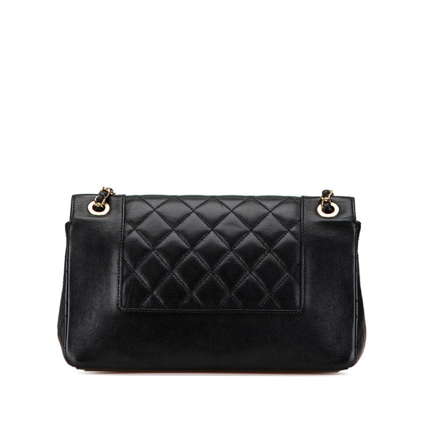 シャネル マドモアゼル ココマーク チェーン ショルダーバッグ ハンドバッグ ブラック ラムスキン レディース CHANEL 【中古】