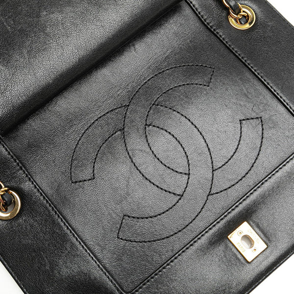 シャネル マドモアゼル ココマーク チェーン ショルダーバッグ ハンドバッグ ブラック ラムスキン レディース CHANEL 【中古】
