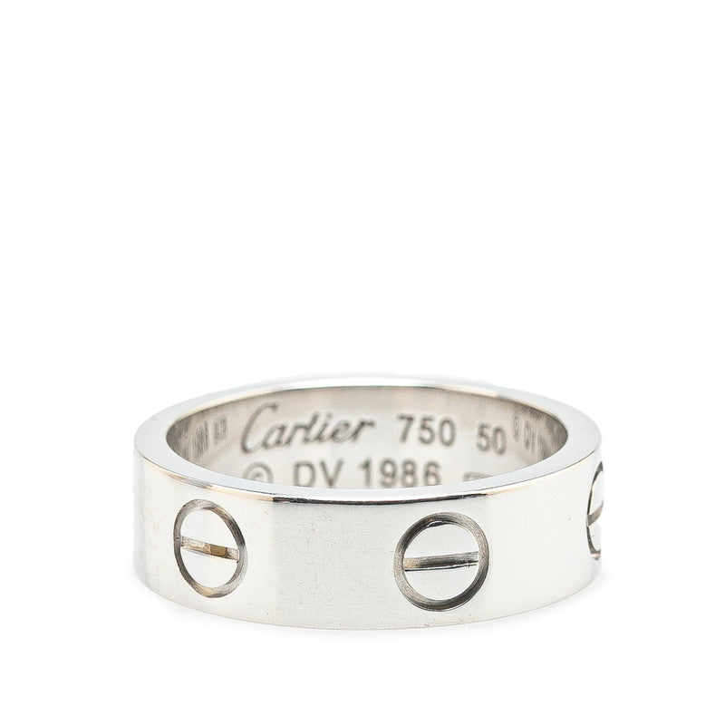 カルティエ ミニラブリング リング 指輪 #50 シルバー K18WG ホワイトゴールド レディース CARTIER 【中古】