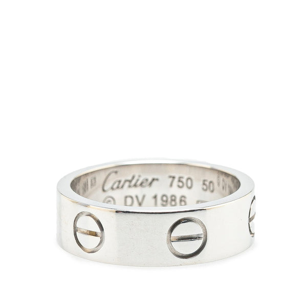 カルティエ ミニラブリング リング 指輪 #50 シルバー K18WG ホワイトゴールド レディース CARTIER 【中古】