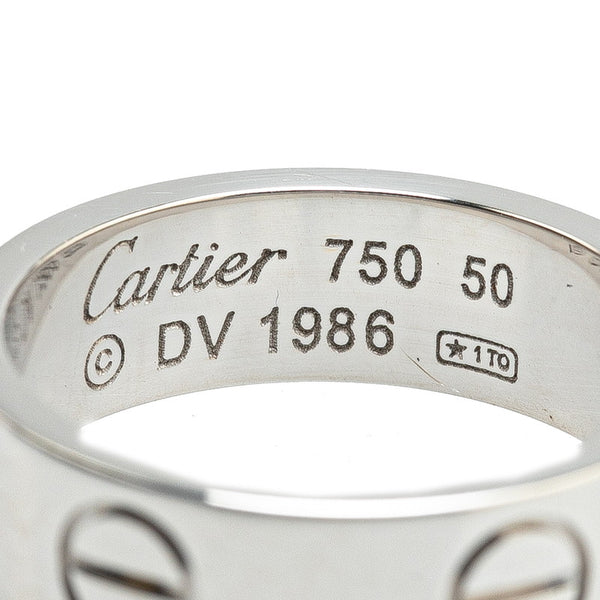 カルティエ ミニラブリング リング 指輪 #50 シルバー K18WG ホワイトゴールド レディース CARTIER 【中古】