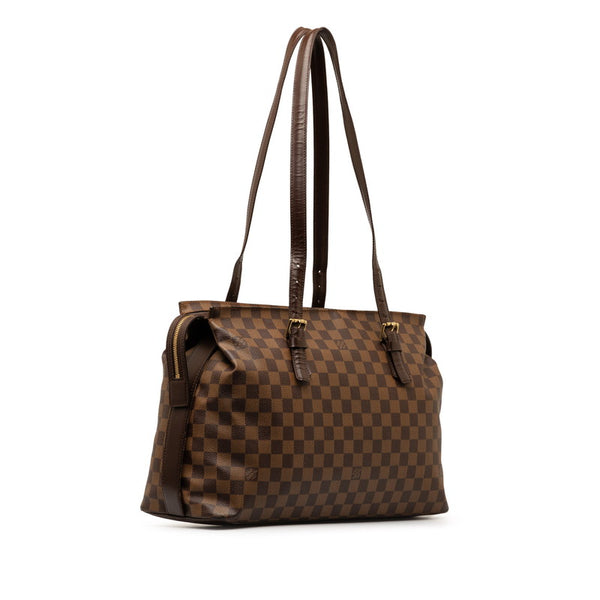 ルイ ヴィトン ダミエ チェルシー トートバッグ ショルダーバッグ N51119 ブラウン PVC レザー レディース LOUIS VUITTON 【中古】