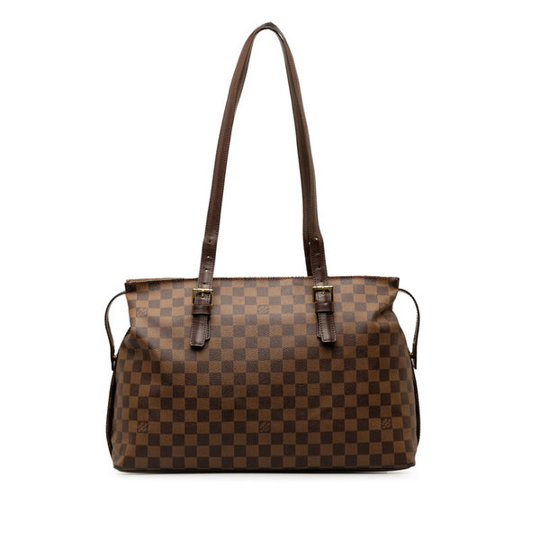 ルイ ヴィトン ダミエ チェルシー トートバッグ ショルダーバッグ N51119 ブラウン PVC レザー レディース LOUIS VUITTON 【中古】