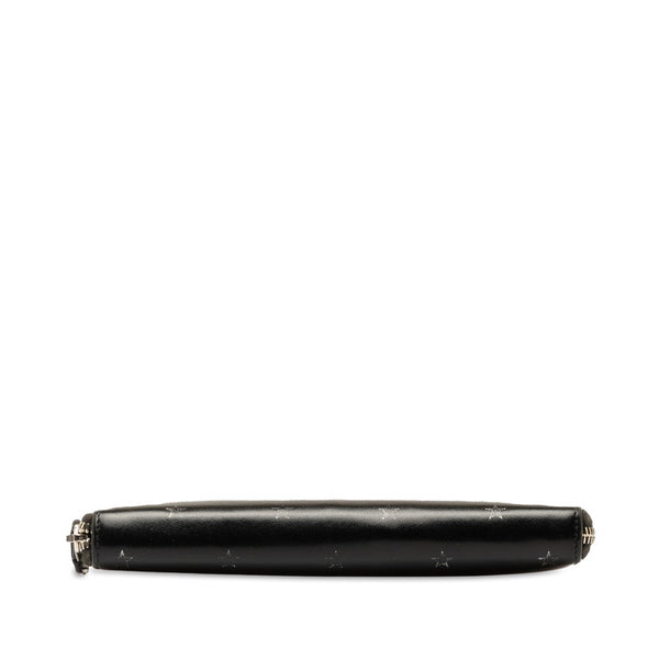 サンローラン スター 総柄 ラウンドファスナー 長財布 ブラック レザー メンズ SAINT LAURENT 【中古】