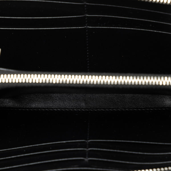 サンローラン スター 総柄 ラウンドファスナー 長財布 ブラック レザー メンズ SAINT LAURENT 【中古】