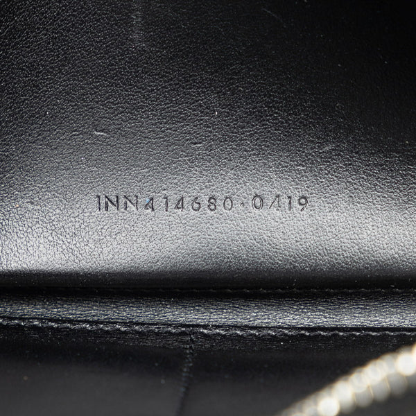 サンローラン スター 総柄 ラウンドファスナー 長財布 ブラック レザー メンズ SAINT LAURENT 【中古】