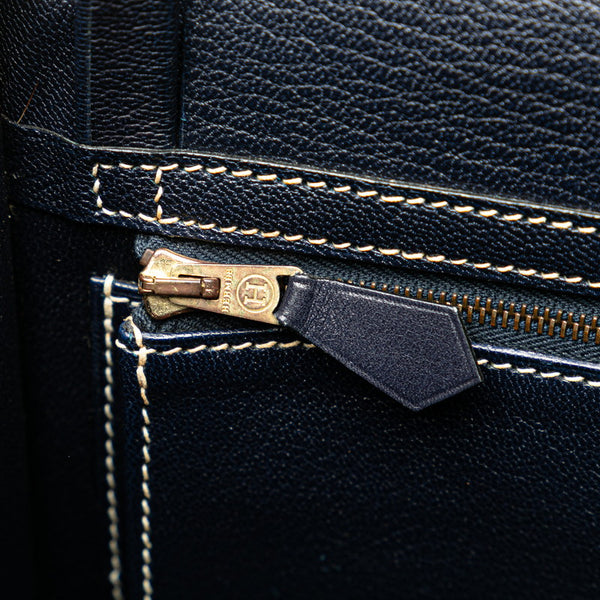 エルメス ルーシー MM ハンドバッグ ネイビー ボックスカーフ レディース HERMES 【中古】