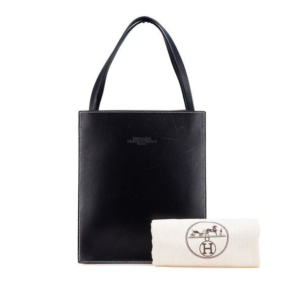 エルメス ルーシー MM ハンドバッグ ネイビー ボックスカーフ レディース HERMES 【中古】