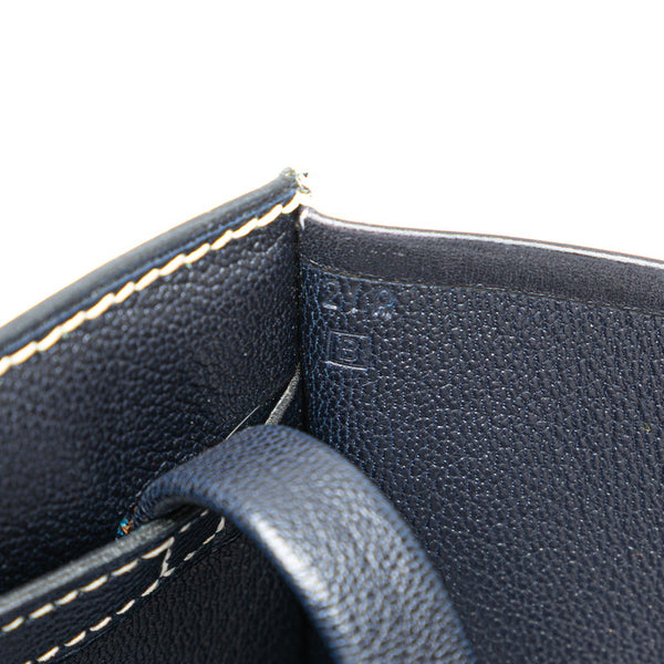 エルメス ルーシー MM ハンドバッグ ネイビー ボックスカーフ レディース HERMES 【中古】