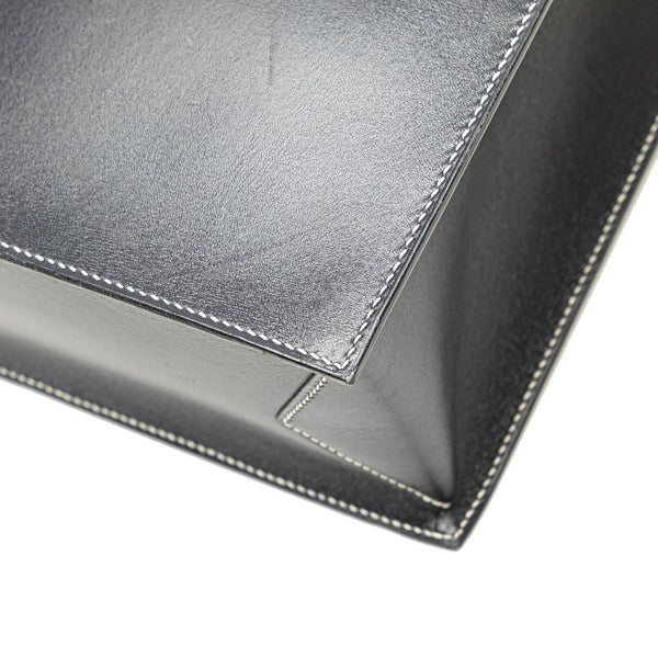 エルメス ルーシー MM ハンドバッグ ネイビー ボックスカーフ レディース HERMES 【中古】