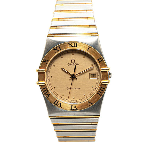 オメガ コンステレーション 腕時計 クオーツ ゴールド文字盤 ステンレススチール レディース OMEGA 【中古】