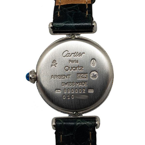 カルティエ マストコリゼ ベルト（社外品） 腕時計 690002 クオーツ ホワイト文字盤 SV925 シルバー レディース CARTIER 【中古】