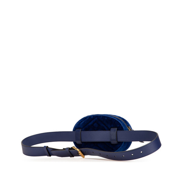 グッチ GGマーモント キルティング ボディバッグ ウエストバッグ 95/38 476434 ブルー ベロア メンズ GUCCI 【中古】