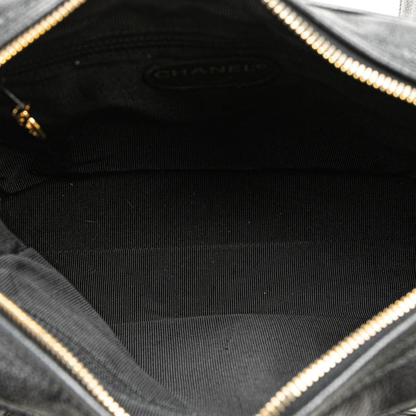 シャネル トリプルココマーク チェーン トートバッグ ショルダーバッグ ブラック キャビアスキン レディース CHANEL 【中古】