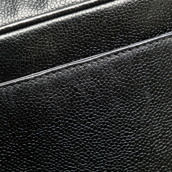 シャネル トリプルココマーク チェーン トートバッグ ショルダーバッグ ブラック キャビアスキン レディース CHANEL 【中古】