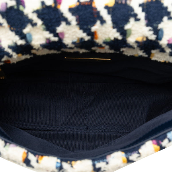 シャネル Chanel19 斜め掛け チェーン ショルダーバッグ ホワイト ネイビー マルチカラー ツイード レザー レディース CHANEL 【中古】