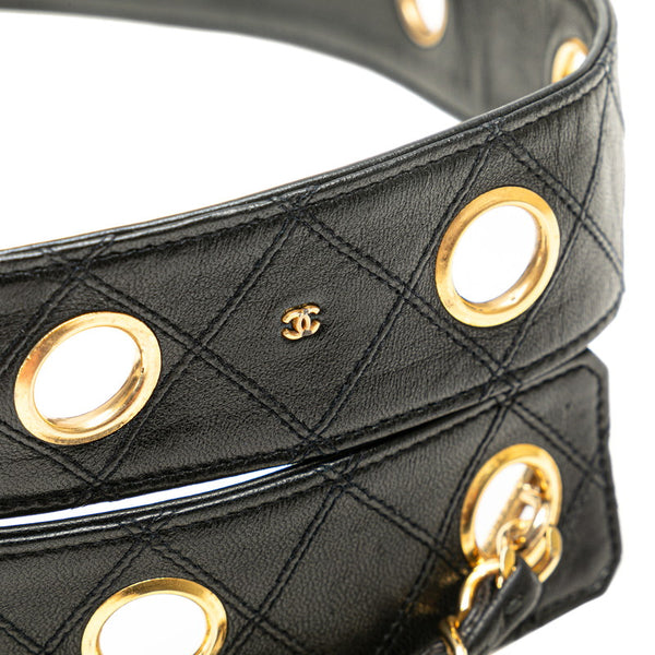 シャネル ビコローレ ベルト サイズ：70/28 ブラック レザー レディース CHANEL 【中古】