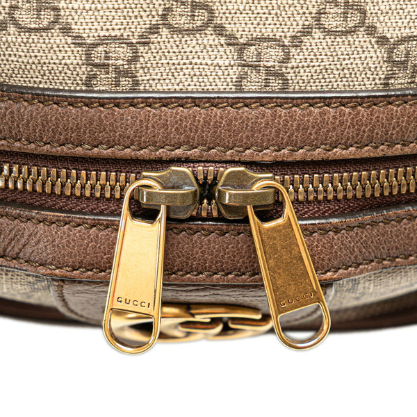 グッチ GGスプリーム オフディア リュック バックパック 547965 カーキ ブラウン PVC レザー レディース GUCCI 【中古】