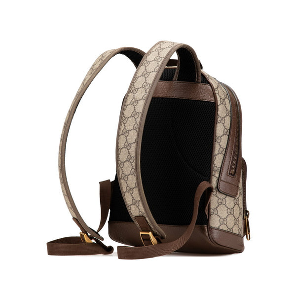 グッチ GGスプリーム オフディア リュック バックパック 547965 カーキ ブラウン PVC レザー レディース GUCCI 【中古】