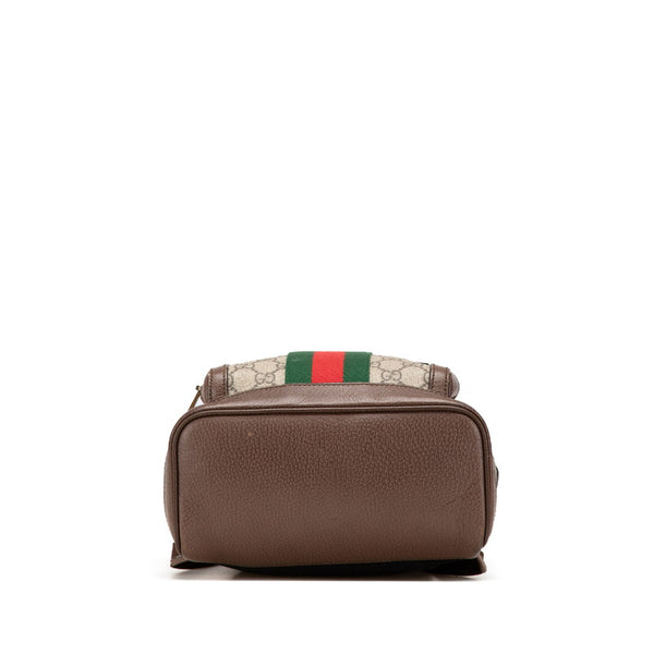 グッチ GGスプリーム オフディア リュック バックパック 547965 カーキ ブラウン PVC レザー レディース GUCCI 【中古】