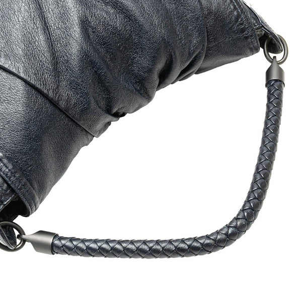 ボッテガヴェネタ イントレチャート ワンショルダーバッグ ネイビー レザー レディース BOTTEGAVENETA 【中古】