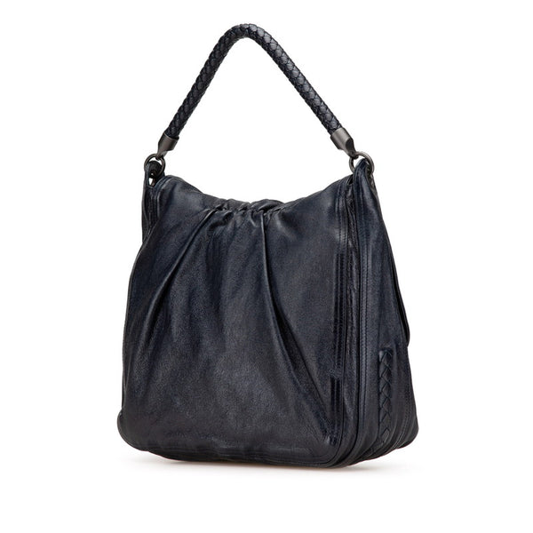 ボッテガヴェネタ イントレチャート ワンショルダーバッグ ネイビー レザー レディース BOTTEGAVENETA 【中古】