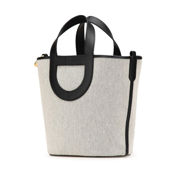 エルメス インザループ23 ハンドバッグ エクリュ ブラック トワルアッシュ スイフト レディース HERMES 【中古】