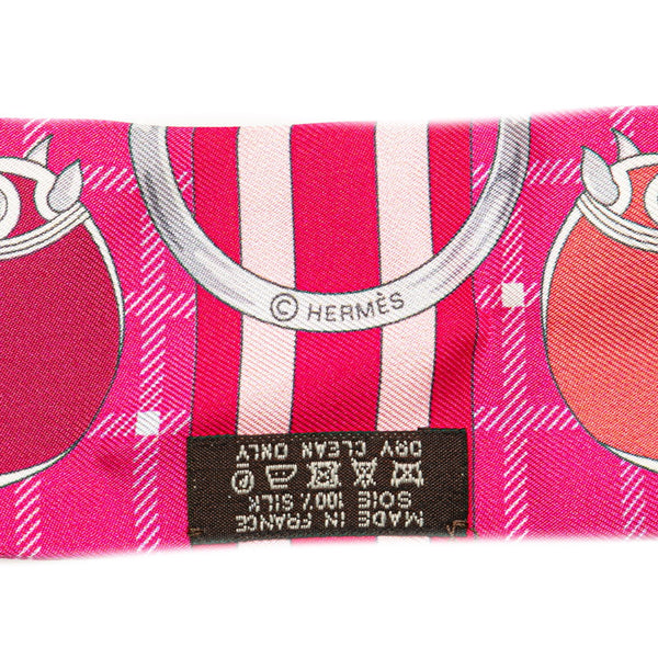 エルメス ツイリー Panoplie Equestre 乗馬の装具一式  スカーフ ピンク マルチカラー シルク レディース HERMES 【中古】