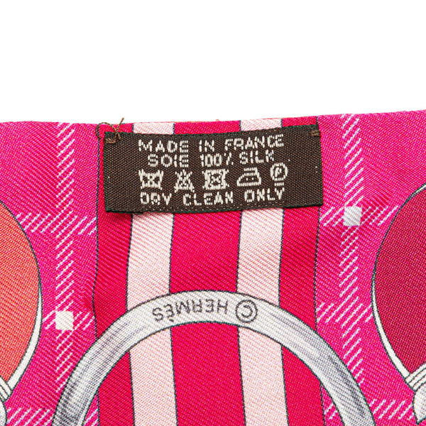 エルメス ツイリー Panoplie Equestre 乗馬の装具一式  スカーフ ピンク マルチカラー シルク レディース HERMES 【中古】