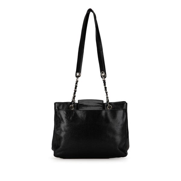 シャネル ココマーク トートバッグ チェーンショルダーバッグ ブラック シルバー キャビアスキン レディース CHANEL 【中古】