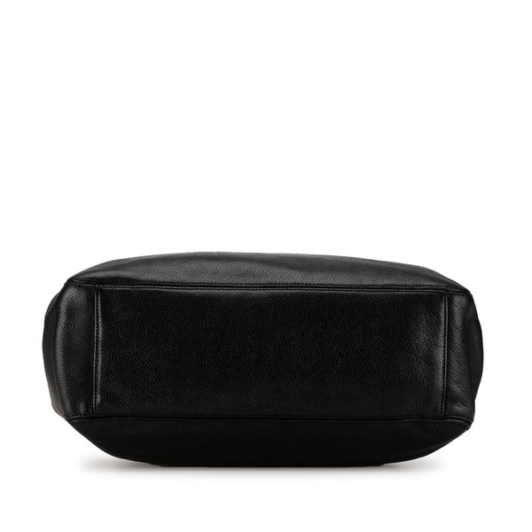 シャネル ココマーク トートバッグ チェーンショルダーバッグ ブラック シルバー キャビアスキン レディース CHANEL 【中古】