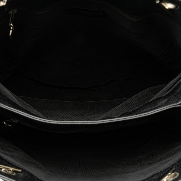 シャネル ココマーク トートバッグ チェーンショルダーバッグ ブラック シルバー キャビアスキン レディース CHANEL 【中古】