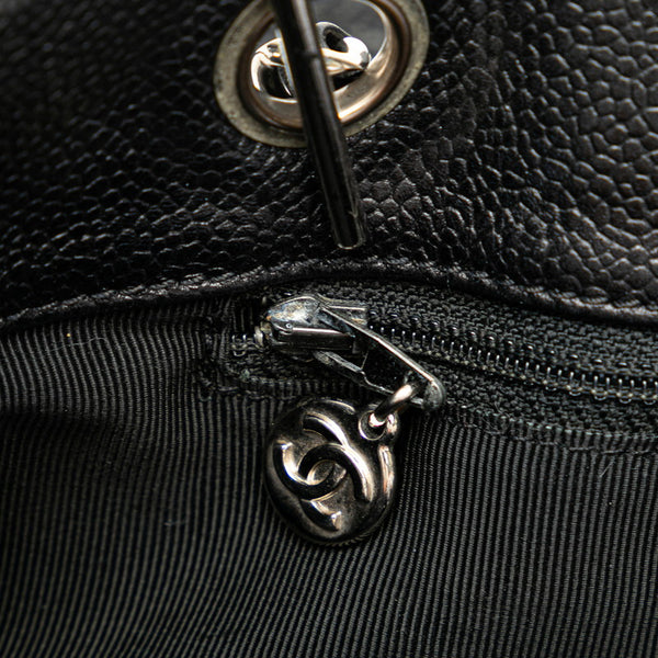 シャネル ココマーク トートバッグ チェーンショルダーバッグ ブラック シルバー キャビアスキン レディース CHANEL 【中古】