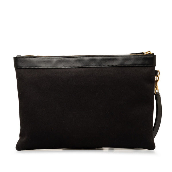 バレンシアガ BBロゴ クラッチバッグ 695538 ブラック キャンバス レザー メンズ BALENCIAGA 【中古】