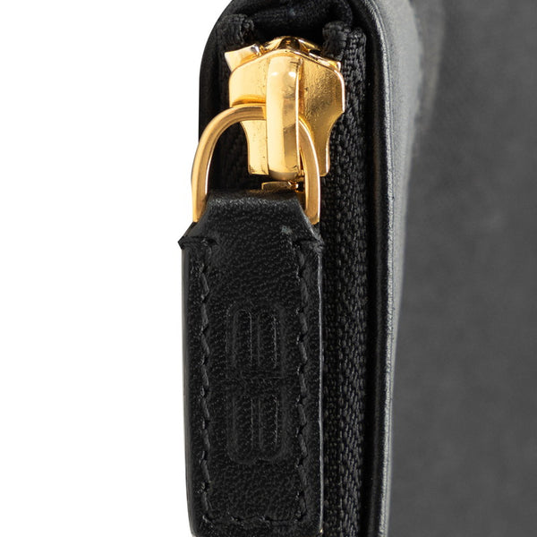バレンシアガ BBロゴ クラッチバッグ 695538 ブラック キャンバス レザー メンズ BALENCIAGA 【中古】