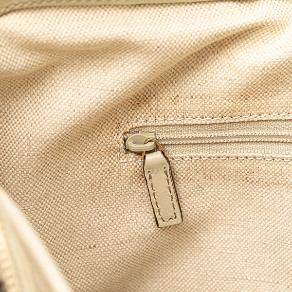 グッチ GGキャンバス スーキー ワンショルダーバッグ ハンドバッグ 232955 ベージュ ホワイト キャンバス レザー レディース GUCCI 【中古】