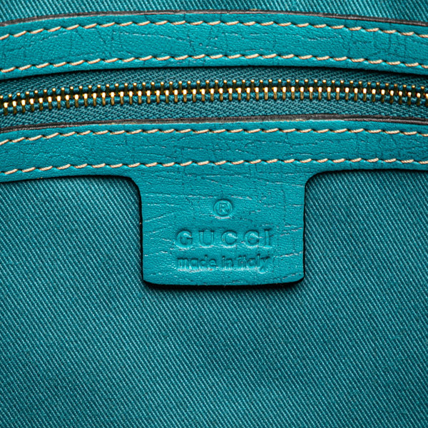グッチ GGキャンバス ホースビット トートバッグ 137385 ベージュ ブルー キャンバス レザー レディース GUCCI 【中古】